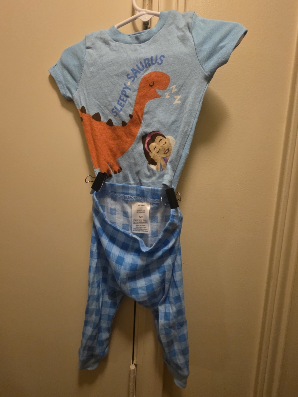 Sleepy Saurus Blue Toddler Pajama Set